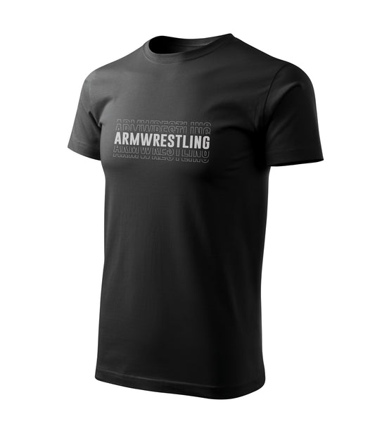T-shirt with Armwrestling text in Grey #1 - COTTON