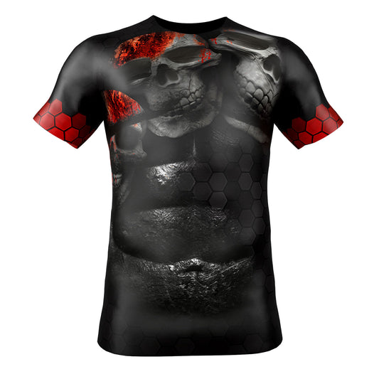 Rashguard Skulls - red-black