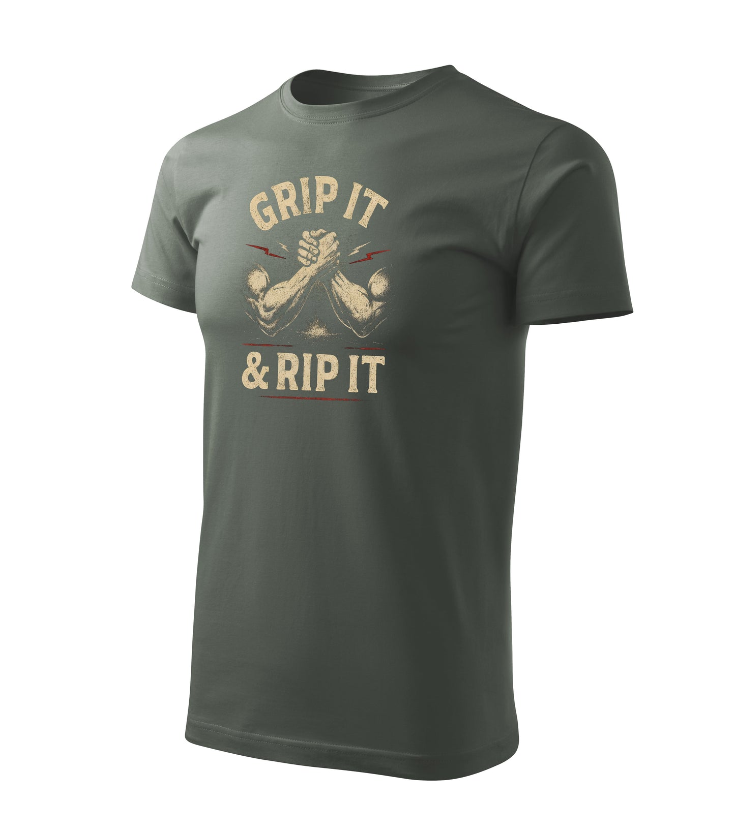 Army-Green Grip it & rip it Armwrestling - COTTON