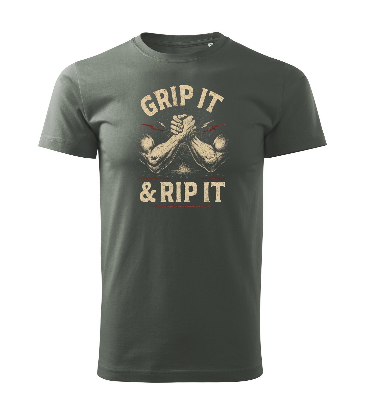 Army-Green Grip it & rip it Armwrestling - COTTON