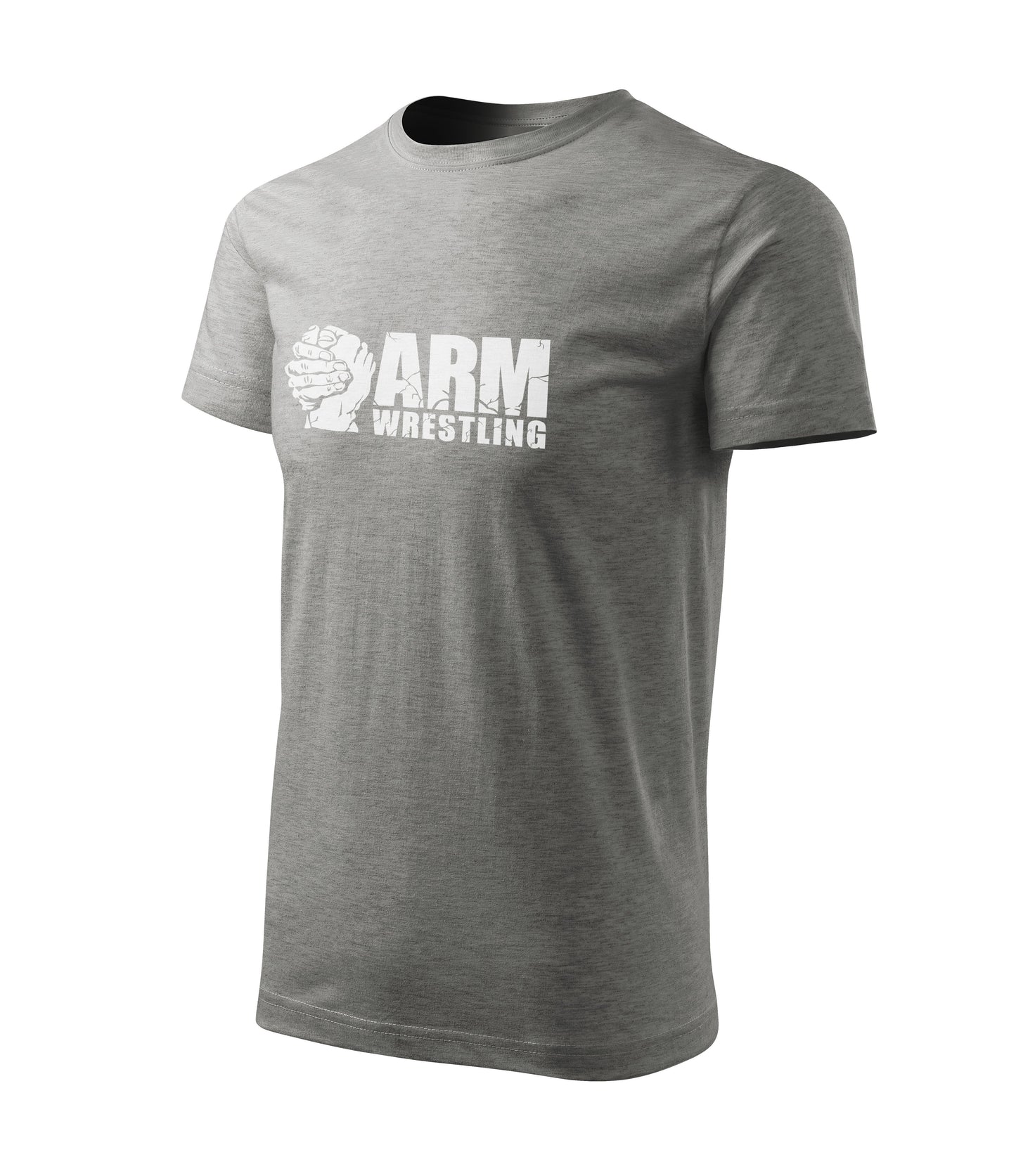 “Armwrestling Grip Logo” Heather Grey Cotton Tee